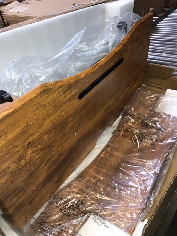 Photo 1 of FEZIBO Standing Desk with Height Adjustable 37 Inches Standing Desk Converter Stand up Riser Tabletop Workstation Fits Dual Monitor Rustic Brown