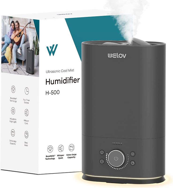 Photo 1 of Humidifiers for Bedroom Large Room: WELOV 6L Cool Mist Humidifiers, Lasts Up to 90H Air Vaporizer, 22dB Quiet Home Humidifiers, Filter Free Humidifiers with BoostMist™ Max Output 550ml/h
