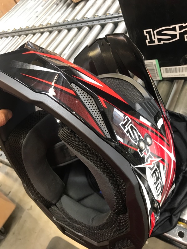 Photo 3 of 1Storm Adult Motocross Helmet BMX MX ATV Dirt Bike Four Wheeler Quad Motorcycle Full Face Helmet Racing Style: HF801 Sonic Red MEDIUM
