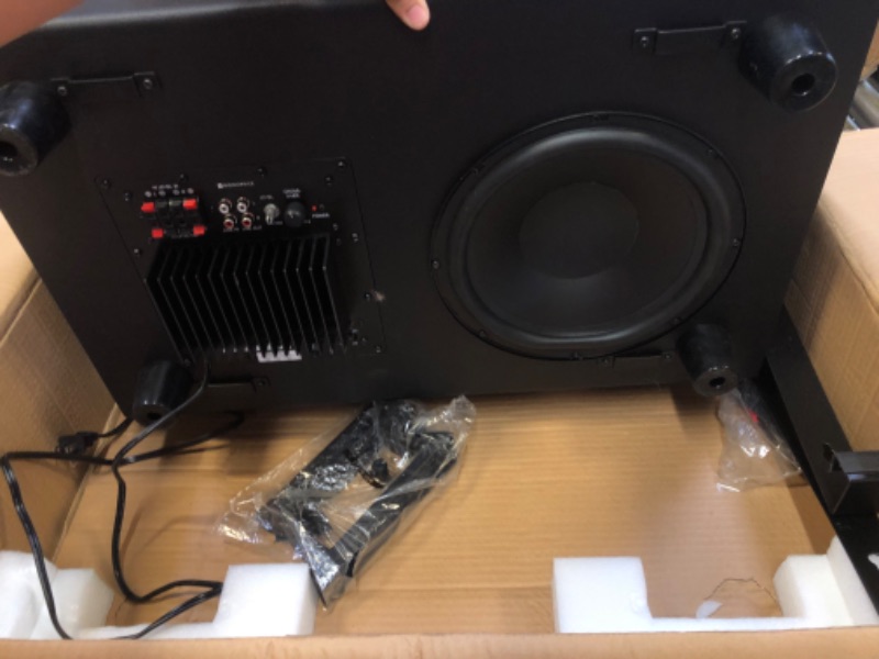 Photo 1 of Monoprice 133830 Ssw-10 Powered Slim 10 Inch Subwoofer - Black | 150 Watt, Low Profile, Powerful Amp, Low Pass, 10 Inch, 10 inch