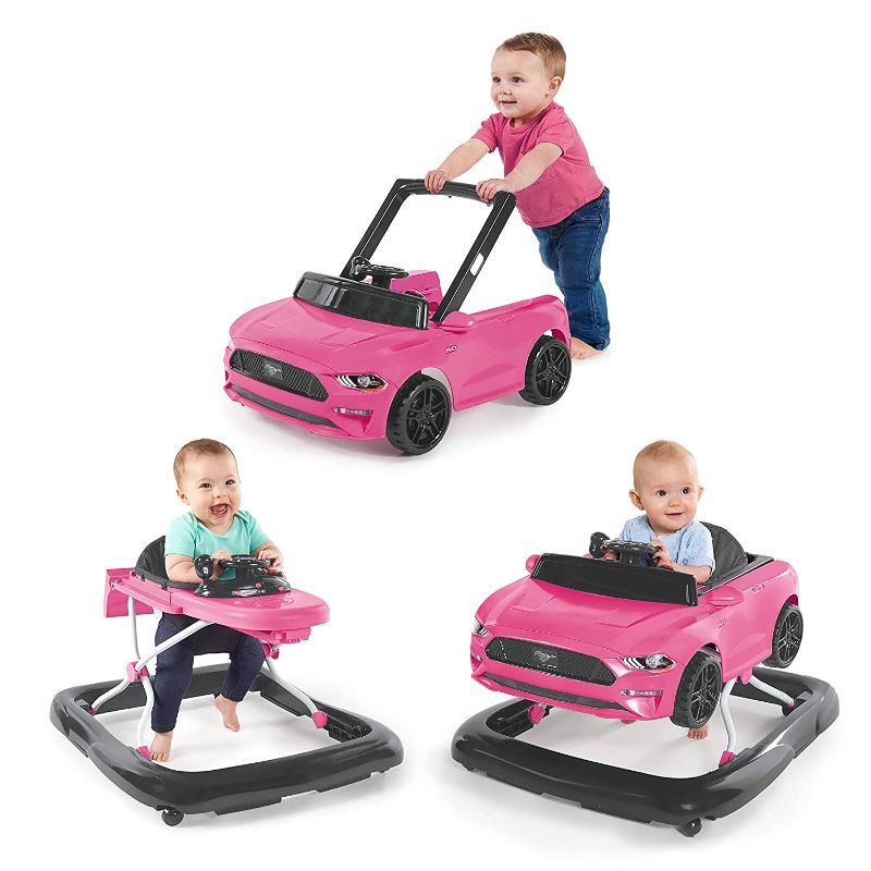 Photo 1 of Bright Starts Ford Mustang Ways to Play 4-in-1 Baby Activity Push Walker, Pink, Age 6 months+
