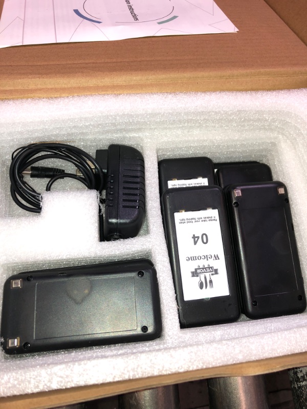 Photo 2 of AGJ Restaurant Pager Wireless Calling System Waterproof 20 Beepers Guest Customer Queue Pagers for Food Court Food Truck Church Nursery Clinic Coffee Shop with Buzzer Vibration Flash
