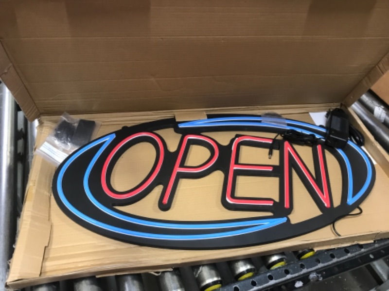 Photo 2 of LED Neon Open Sign for business - 32 x 16 inch Larger Size Super-Bright Advertisement Store Open Sign Inksilvereye