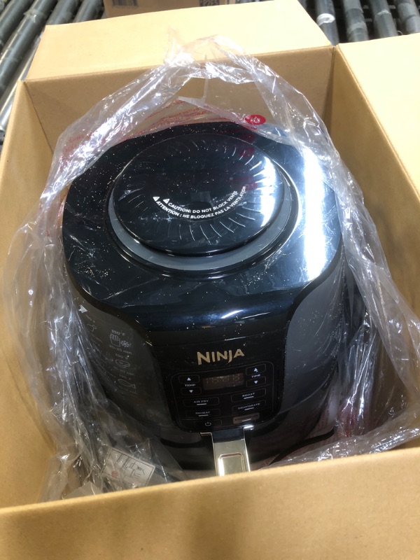 Photo 2 of Ninja AF101 Air Fryer that Crisps, Roasts, Reheats, & Dehydrates, for Quick, Easy Meals, 4 Quart Capacity, & High Gloss Finish, Black/Grey 4 Quarts