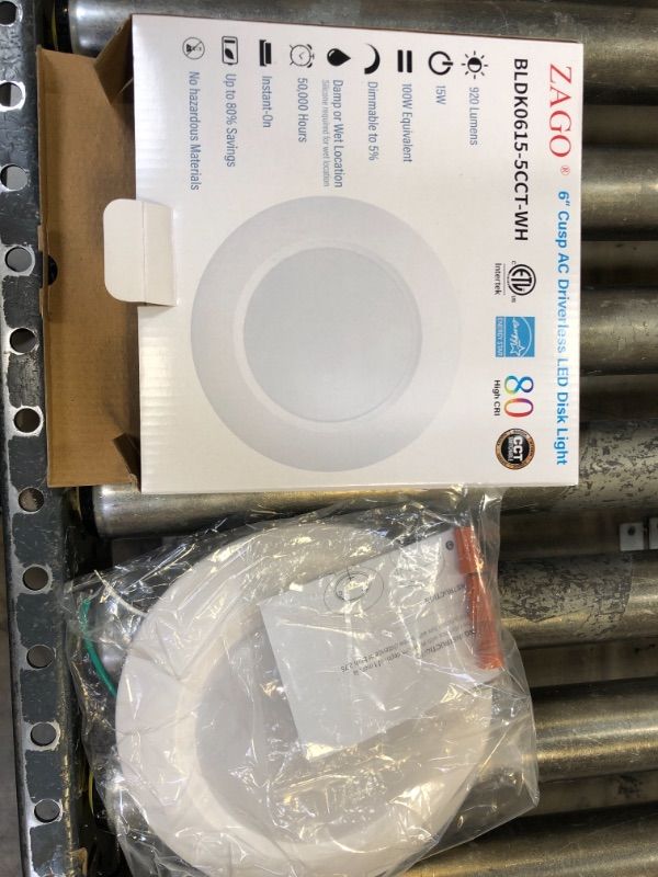 Photo 2 of Zago 6" cusp AC driverless LED disk light bldk0615-5cct-wh