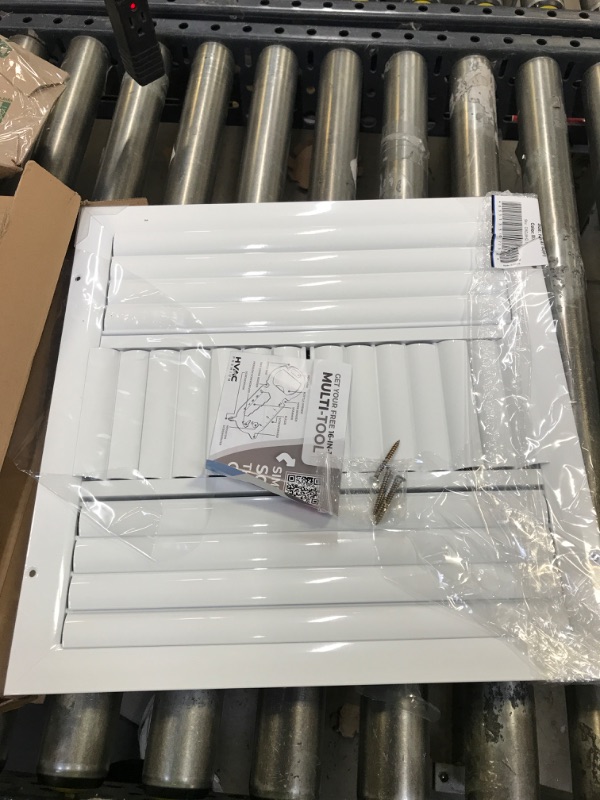 Photo 2 of 14" w X 14" h 4-Way Aluminum Curved Blade Adjustable Air Supply HVAC Diffuser - Full Control Vertical/Horizontal Airflow Direction - Vent Duct Cover [Outer Dimensions: 15.65" w X 15.65" h] 14x14