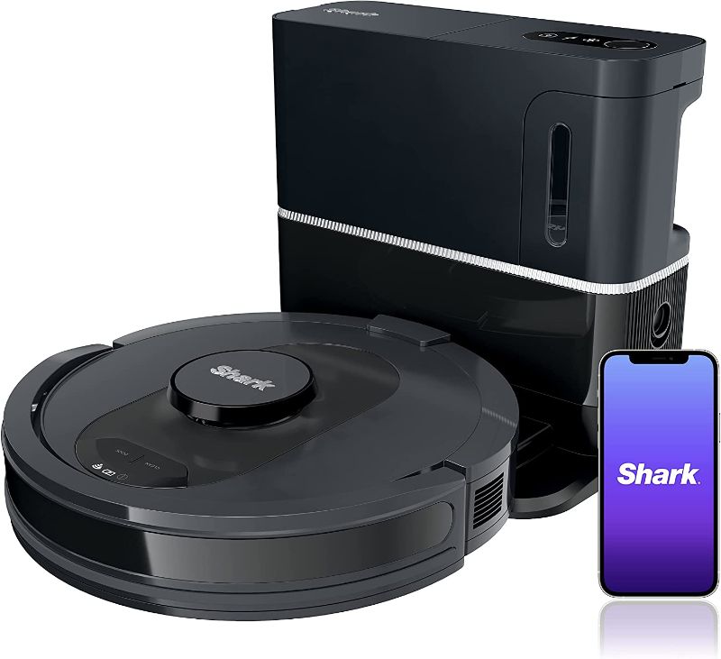 Photo 1 of Shark AV2501S AI Robot Vacuum with HEPA Self-Empty Base, Bagless, 30-Day Capacity, LIDAR Navigation, Perfect for Pet Hair, Compatible with Alexa, Wi-Fi Connected, Dark Grey/