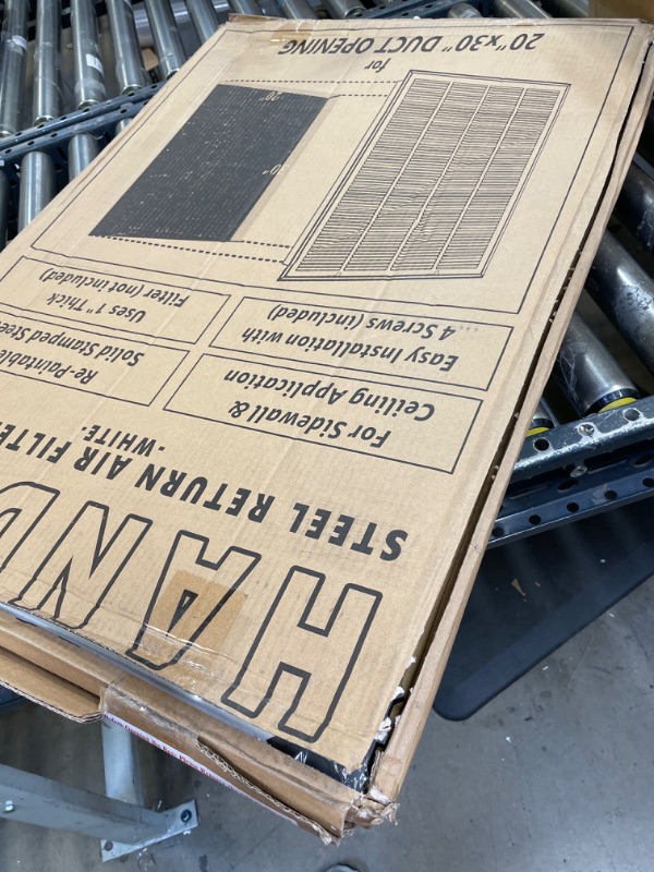 Photo 3 of 20"W x 30"H [Duct Opening Measurements] Filter Included Steel Return Air Filter Grille [Removable Door] for 1" Filters, Vent Cover Grill, White, Outer Dimensions: 22 5/8"W X 32 5/8"H for 20x30 Opening Duct Opening Size: 20"x30"