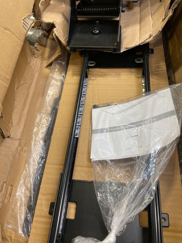 Photo 1 of Monoprice Adjustable Ergonomic Keyboard Tray – Black, With a 26.4 x 10in Full Size Platform, Extends Min 18.2in / Max 30.8in - Workstream Collection