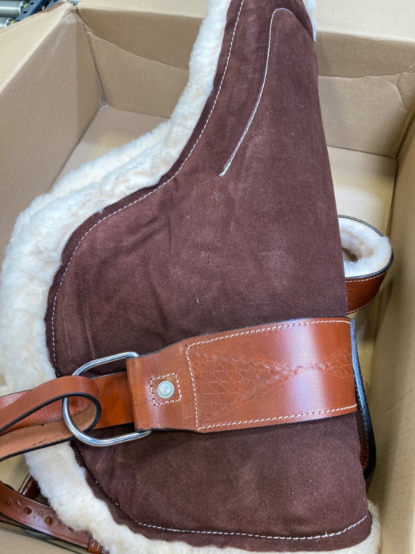 Photo 3 of Acerugs New Western English Horse Riding Bareback PAD Premium TREELESS Saddle Leather Stirrups Comfy Horse Saddle TACK Brown