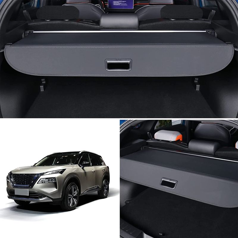 Photo 1 of AOMSAZTO Cargo Cover Custom Fit for Nissan Rogue 2021 2022 2023 Rear Trunk Security Cover Shield Shade Luggage Covers Retractable Black Waterproof(Not for Rogue Sport)
