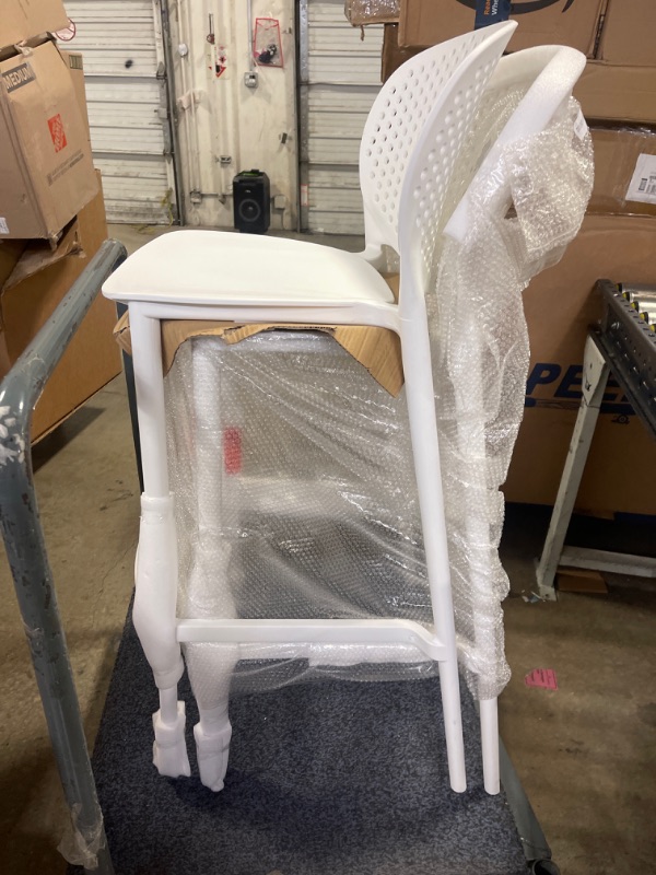 Photo 3 of 2PC WHITE PATIO HIGHCHAIR STOOL