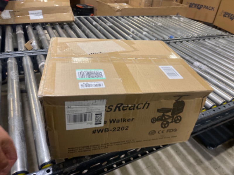 Photo 1 of BlessReach Economy Knee Scooter Steerable Knee Walker for Foot Injuries Compact Crutches with Dual Rear on-Wheel Brake and Shock Absorption Under The Knee pad Wb-2202 Blue