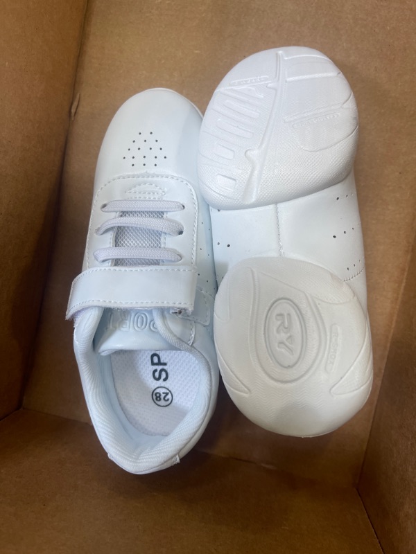 Photo 1 of KIDS SIZE 28 WHITE SHOES 