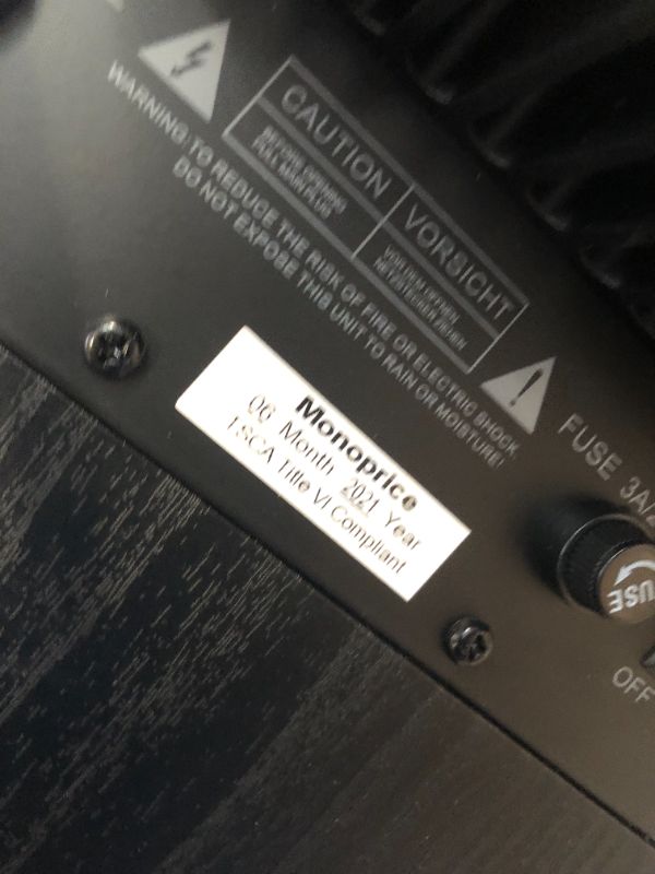 Photo 3 of monoprice 10" powered subwoofer - item may not be functional item may have missing parts 