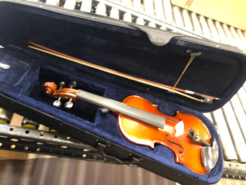 Photo 2 of Monoprice 4/4 Flamed Maple Violin with Music Stand, Violin Stand, Case, Bow, and Rosin - Stage Right Sonata