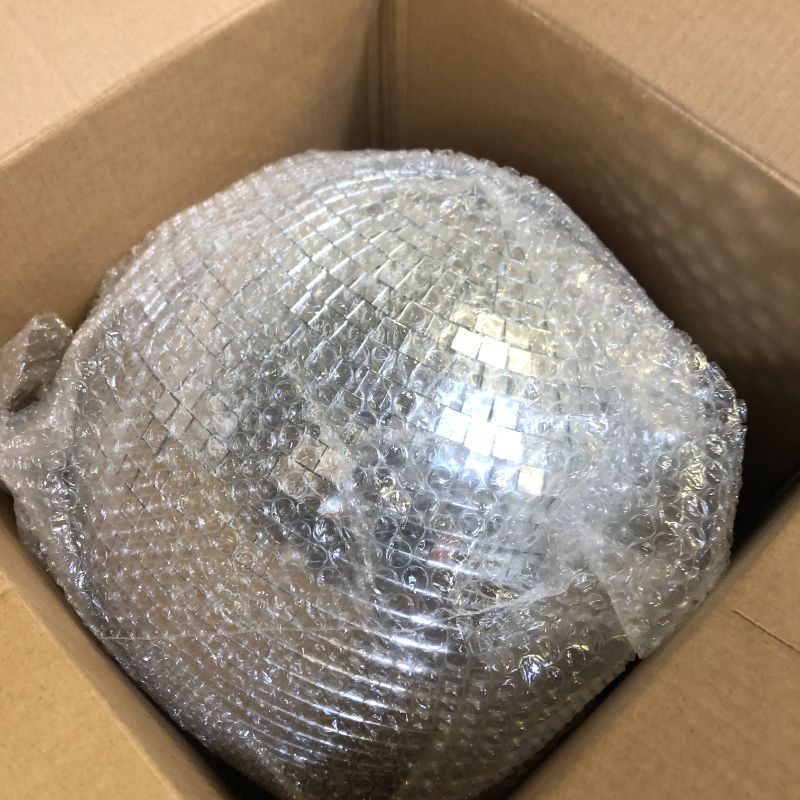 Photo 2 of 12" Disco Ball Mirror Ball Disco Party Decoration Stage Light Dj Light Effect Home Business Christmas Display Decoration Silver