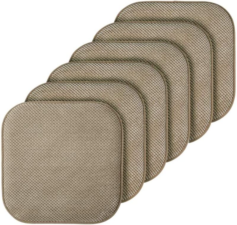 Photo 1 of 6PCS NON SLIP ULTRA SOFT MEMORY FOAM CHAIR CUSHION PAD SIZE 16X16 IN