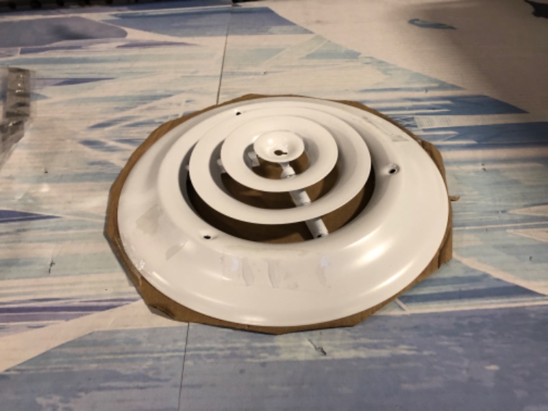 Photo 2 of 0" Round Ceiling Diffuser - Easy Air Flow - HVAC Vent Duct Cover [White] - [Outer Dimensions: 13.75"]