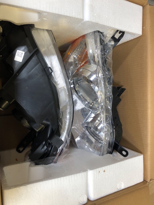 Photo 2 of AS 2003-2008 Corolla Headlight Assembly Headlights for 2003-2008 Toyota Corolla Chrome Housing Amber Reflector Clear Lens A-Chrome Housing Amber Reflector Clear Lens