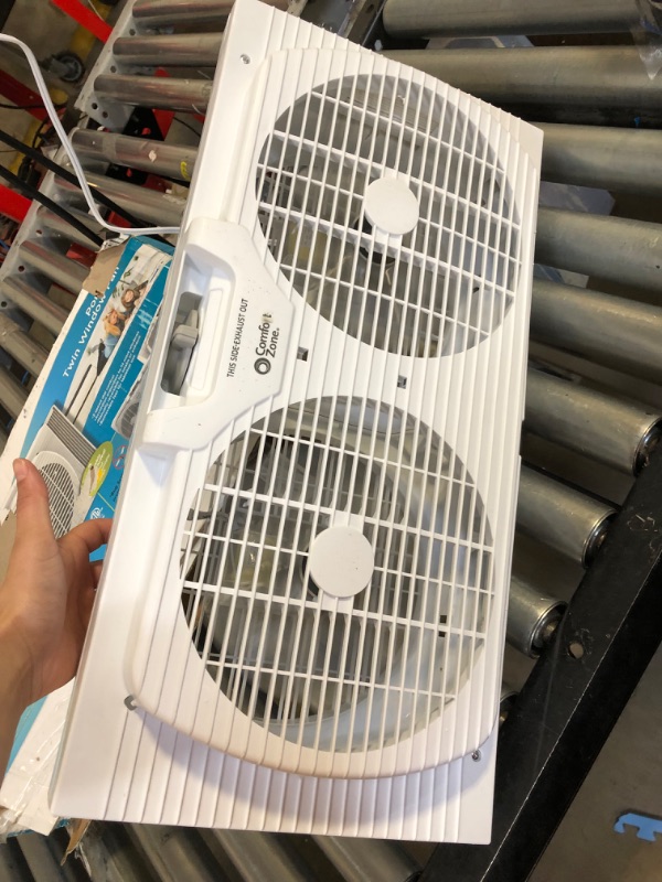 Photo 1 of 9 in. Twin Window Fan with Manually Reversible Airflow Control