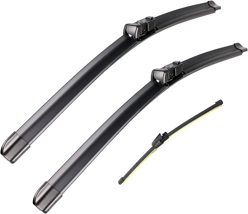 Photo 1 of 3 Wipers Factory Replacement For 2007-2017 VW Volkswagen Tiguan Original Equipment Windshield Wiper Blades Set - 24"+21"+13" Top Lock 19mm (Set of 3) Not For J HOOK
