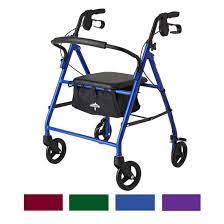 Photo 1 of  Guardian Standard Steel Folding Rollator Adult Walker with 8" Wheels, Supports up to 350 lbs, Light Blue