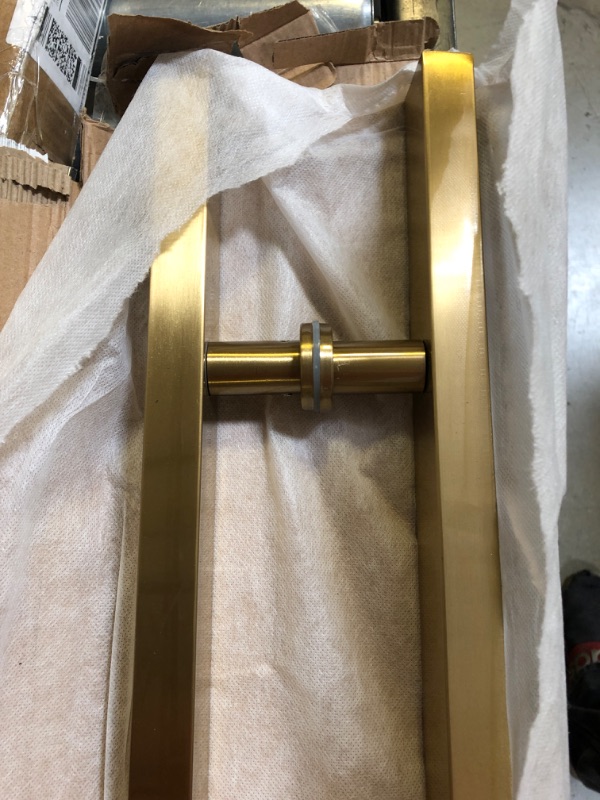 Photo 4 of 48 inch Square Stainless Steel Entry Door Handle Double Sided, H Shape Sliding Barn Door Handle, Pull Push Shower Glass Kitchen Door Pulls, Gold 48inch / 120cm Gold