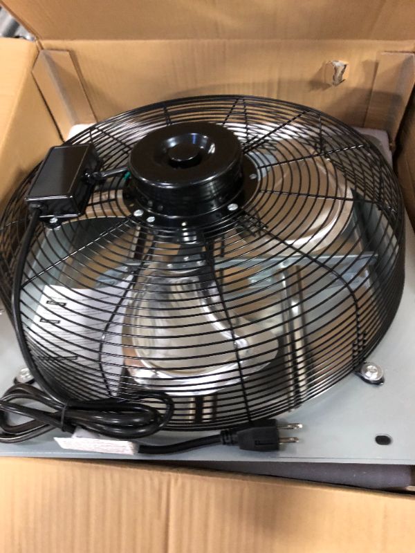 Photo 1 of VENTISOL 18 Inch Shutter Exhaust Fan Wall Mounted, Aluminum with 1.65 Meters Power Cord Kit, Automatic Venting High Speed 2500CFM, Ventilation Fan for Garage,Greenhouse,Attic,Shed,Shop 18" Exhaust Fan