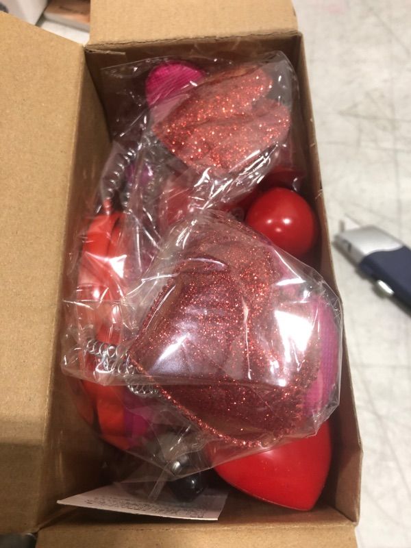 Photo 1 of 8 Pieces Valentines Heart Headbands for Kids and LED Light up Heart Necklace Red Color Set, Fun Valentines Party Costume Favors, Valentines Day Classroom Exchange Gifts for School Students