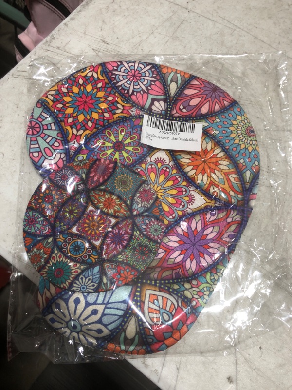 Photo 1 of 2 Pack Gaming Mouse Pad and Coaster, Ergonomic Mouse Pad with Wrist Support Gel, Non-Slip PU Base, Easy Typing Pain Relief Effect, Suitable for Office and Home (Abstract Mandala Flower)