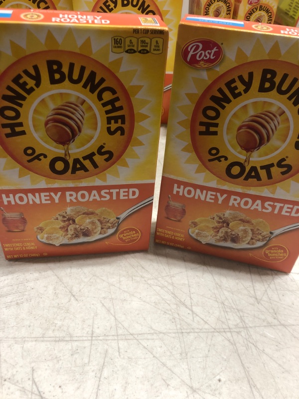 Photo 2 of 2 boxes of Honey Bunches of Oats Honey Roasted, Heart Healthy, Low Fat, made with Whole Grain Cereal, 12 Ounce