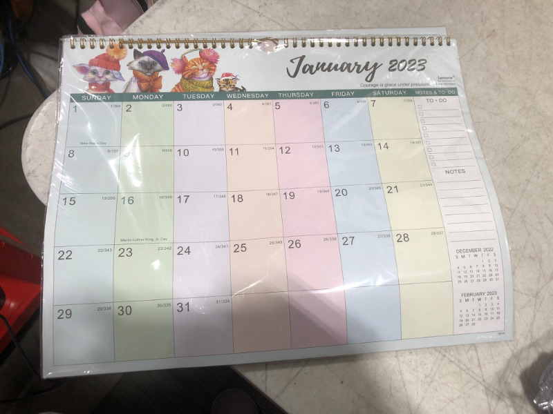 Photo 2 of Calendar 2023-2024 - Wall Calendar 2023-2024 , January 2023 - June 2024, 14.7"×11.6", 18 Monthly Calendar with Ample Colorful Blank Blocks and Julian Dates, Perfect Calendar for Planning