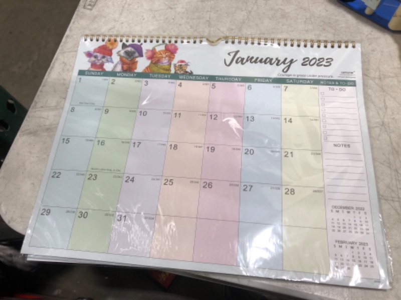 Photo 2 of Calendar 2023-2024 - Wall Calendar 2023-2024 , January 2023 - June 2024, 14.7"×11.6", 18 Monthly Calendar with Ample Colorful Blank Blocks and Julian Dates, Perfect Calendar for Planning