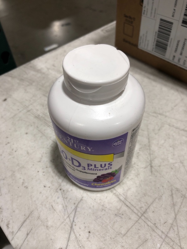 Photo 2 of 21st Century Vitamins Calcium 600 mg + D Chewables, Fruit Punch, 75 ct best by may 2023