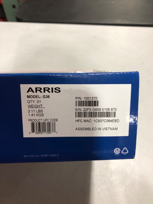 Photo 2 of ARRIS Surfboard G36 DOCSIS 3.1 Multi-Gigabit Cable Modem & AX3000 Wi-Fi Router | Comcast Xfinity, Cox, Spectrum| Four 2.5 Gbps Ports | 1.2 Gbps Max Internet Speeds | 4 OFDM Channels | 2 Year Warranty Cable Modem Router - DOCSIS 3.1 Gigabit