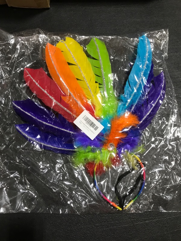 Photo 2 of Bnikion Mardi Gras Headband Carnival Feather Headpiece Mardi Gras Costume Accessories for Women Showgirl Headress