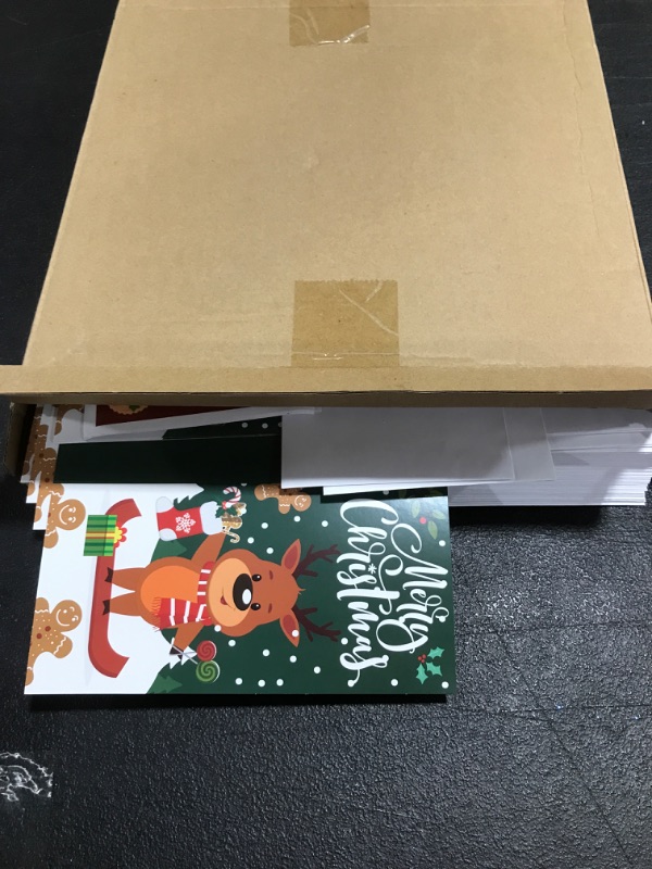 Photo 1 of 120 Set Christmas Photo Frame Greeting Cards with Photo Insert Bulk Vintage Christmas Cards Pictures Holiday Cards Assortment with Envelopes and Stickers for 4'' x 6'' Photos Plaid