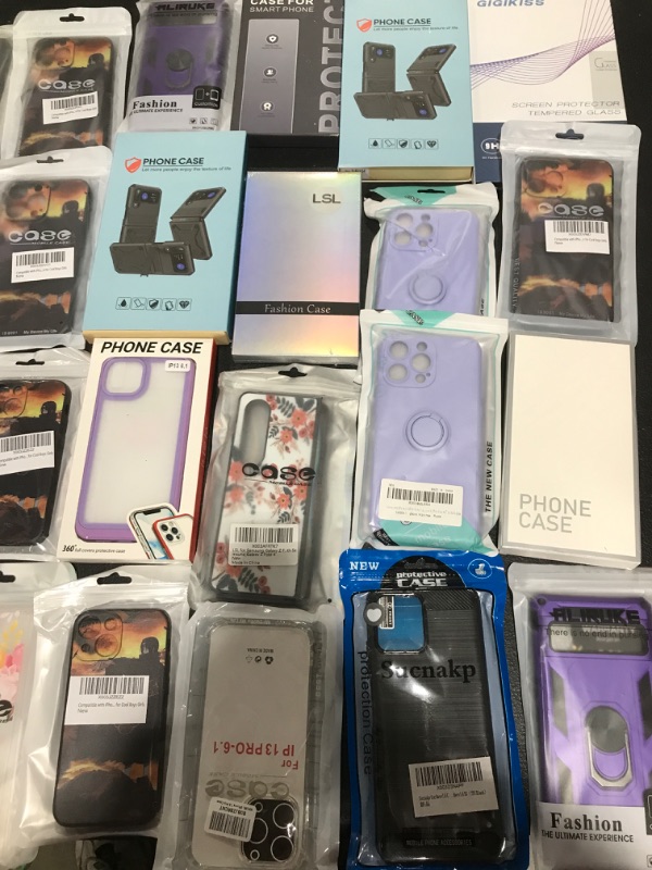 Photo 1 of LOT OF ASSORTED SMARTPHONE CASES & ACCESSORIES. STYLES AND APPLICATIONS VARY. 