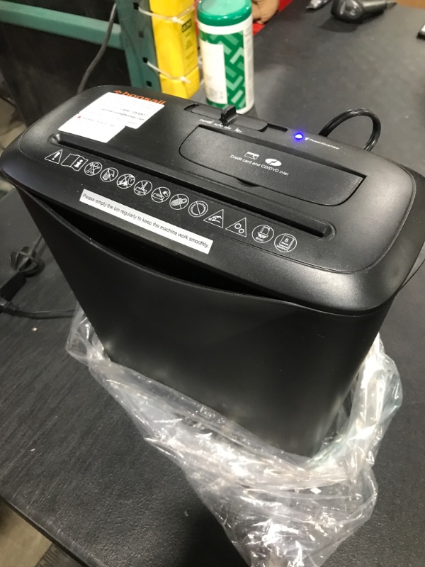 Photo 1 of Bonsaii Paper Shredder for Home, 8-Sheet StripCut CD and Credit Card Paper Shredder for Home Office Use, Shredder Machine with Overheat and Overload Protection, 3.4 Gallons Wastebasket,Black (S120-C)
