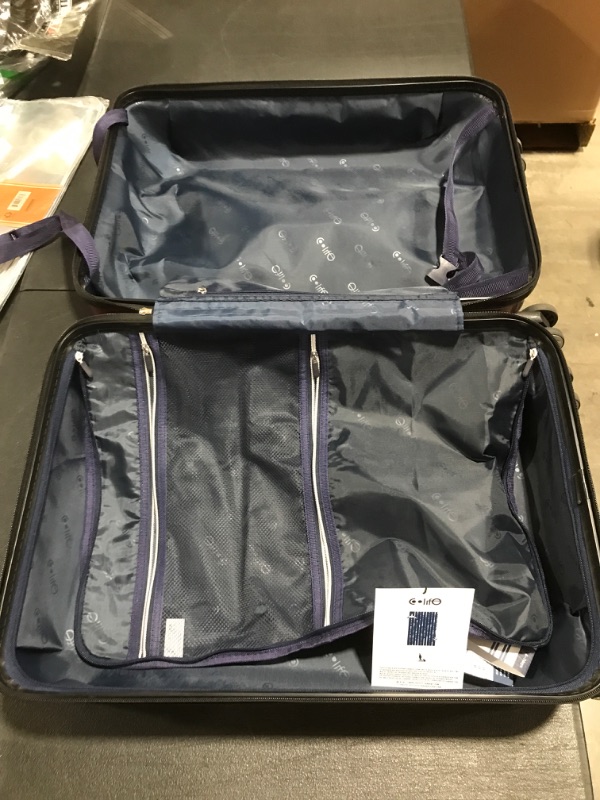 Photo 3 of Coolife Luggage Expandable(only 28") Suitcase PC+ABS Spinner 20in 24in 28in Carry on (wine wind new, M(24in)) wine wind new M(24in). DENTED/SCRATCHES. PRIOR USE. 