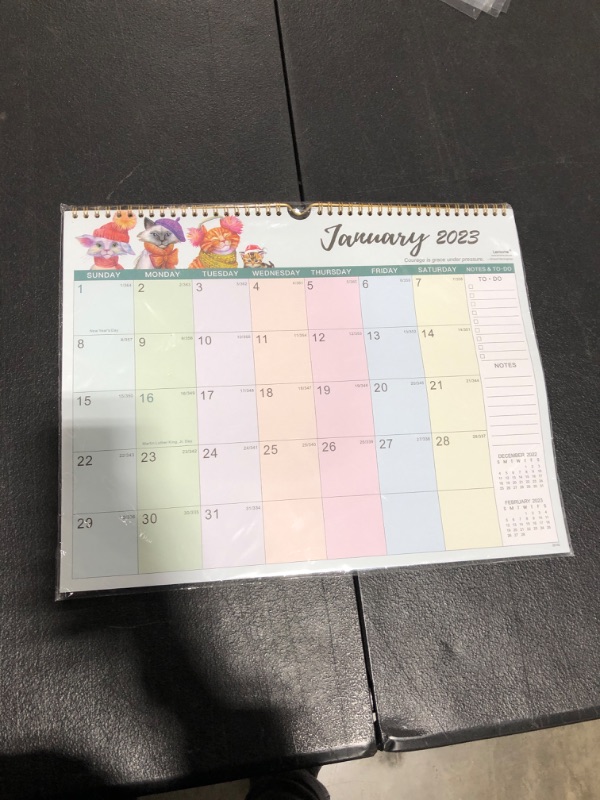 Photo 2 of Calendar 2023-2024 - Wall Calendar 2023-2024 , January 2023 - June 2024, 14.7"×11.6", 18 Monthly Calendar with Ample Colorful Blank Blocks and Julian Dates, Perfect Calendar for Planning