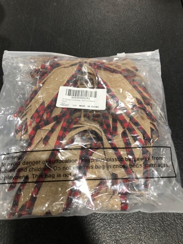 Photo 1 of 18 Pieces Christmas Burlap Plaid Bow 5 x 4.3 Inch Christmas Buffalo Plaid Bow Gingham Craft Bows Tree Decorative Bows Wreath Bow Decor for Crafts Xmas Party Birthday Decor (Black and White Plaid)