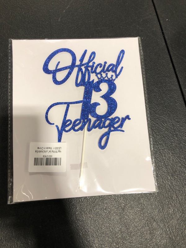 Photo 1 of Official 13 Teenager Cake Topper Happy 13th Birthday Cake Topper,13 Teenager Cake Topper , Cheers to 13 Years, 13 & Fabulous, Teenager Birthday Party Decoration (Blue)
