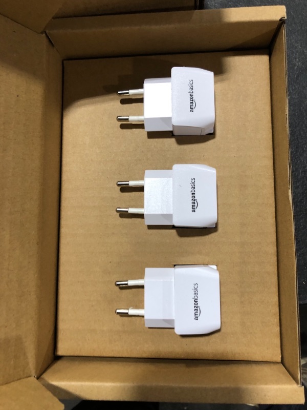 Photo 2 of Amazon Basics 3-Pack Travel Plug Adapter Type C, Europe - Italy, Iceland, Austria and More