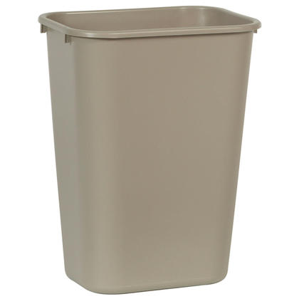 Photo 1 of  10.25 Gallon Rectangular Deskside Plastic Wastebasket - Beige 