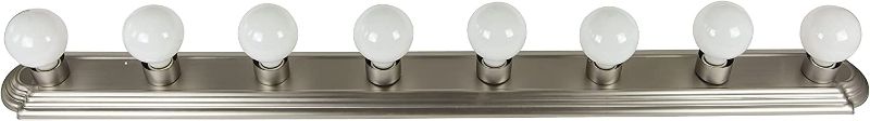 Photo 1 of  Sunlite 45300 Art Deco Style Brushed Nickel Vanity Light Fixture, 48-Inch, 8 Medium Base Sockets (Bulbs Not Included), Dimmable, UL Listed, Bathroom, Powder Room, Vanity 