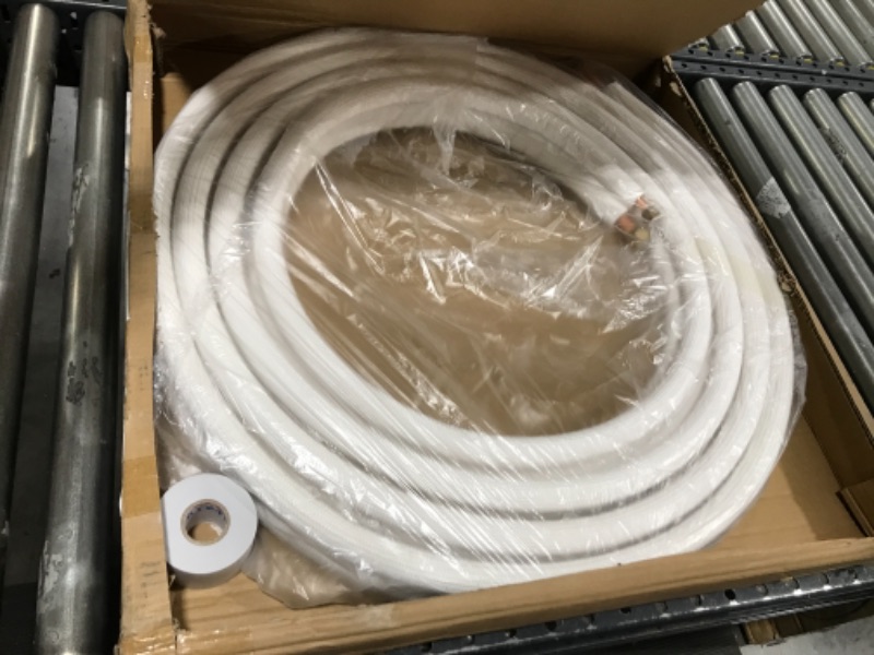 Photo 2 of  VEVOR Mini Split Copper Line Set 24.6ft Length, 3/8" & 5/8" OD Copper Pipes for Mini Split Air Conditioner, Flared Copper Lines White Mini Split Line Set for Heat Pump System Line Set for 24000 BTU 