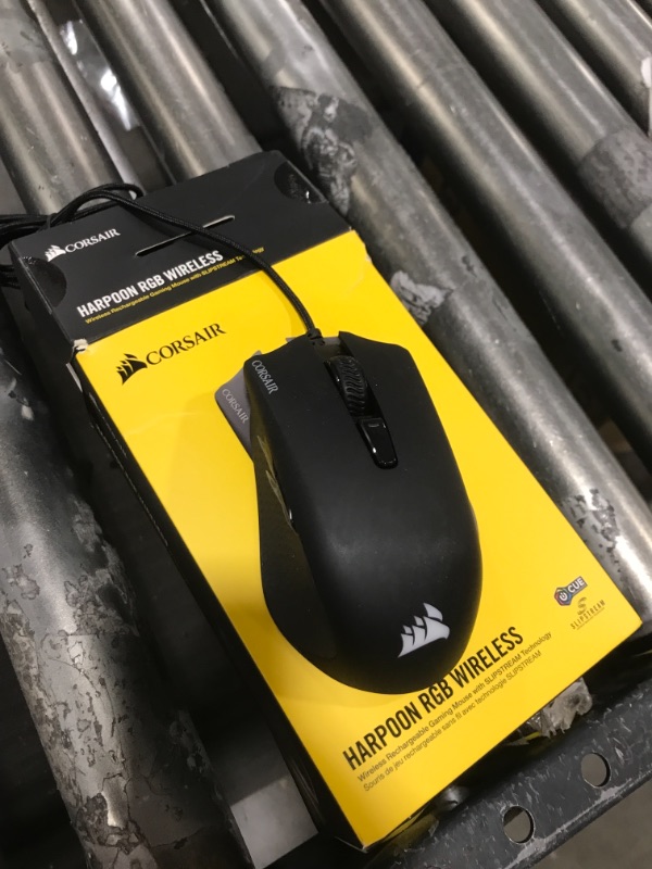 Photo 2 of Corsair Harpoon RGB Wireless - Wireless Rechargeable Gaming Mouse with SLIPSTREAM Technology - 10,000 DPI Optical Sensor