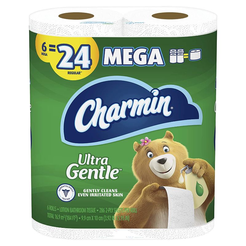 Photo 1 of  Charmin Ultra Gentle Toilet Paper, 6 Mega Rolls = 24 Regular Rolls 